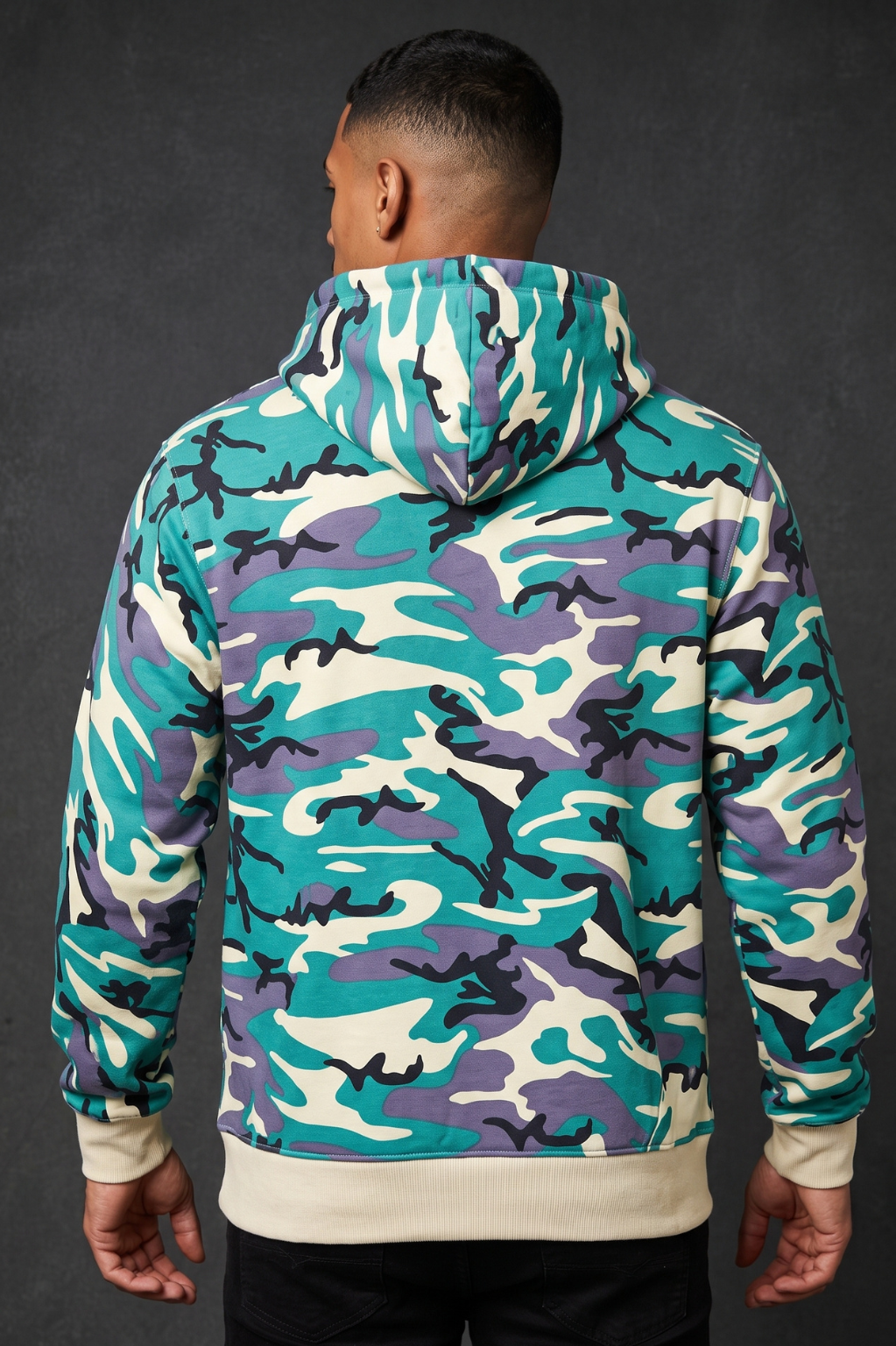 Camo Pull Over Hoodie Back