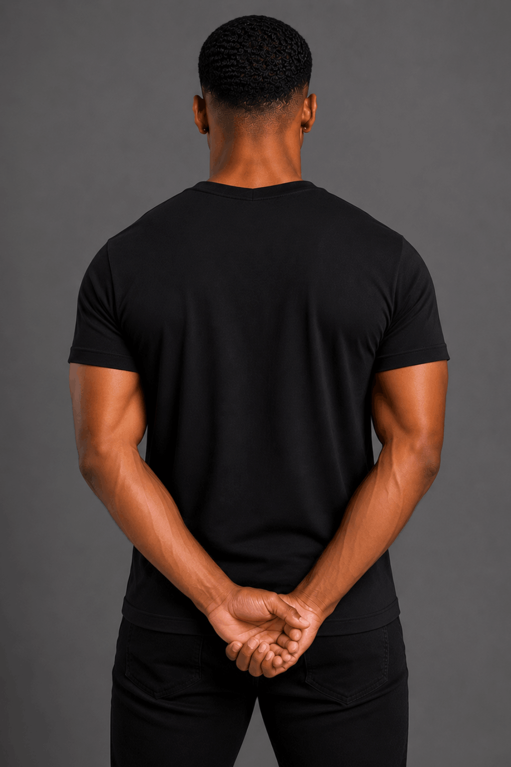v-neck black back
